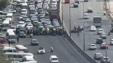 بالفيديو: قطع طريق ضبية من قبل متظاهري عوكر