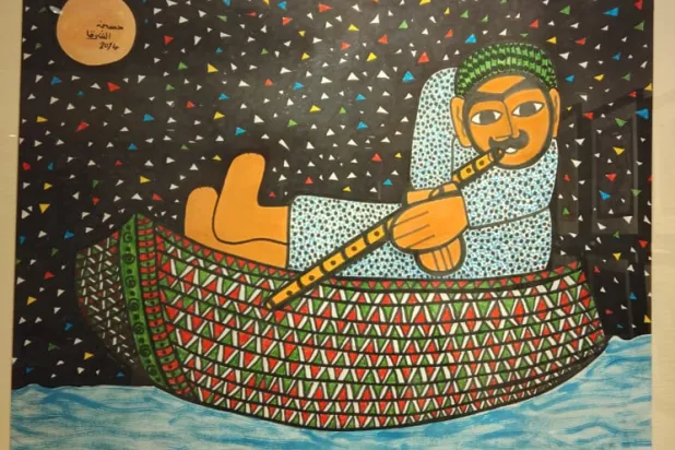 «مدد مدد»… لوحات فطرية لتجليات الفلكلور في عالم حسن الشرق