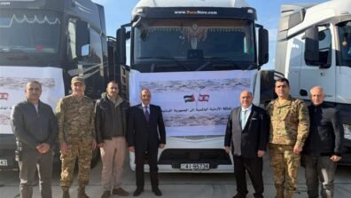 قافلة مساعدات اغاثية من الأردن للبنان