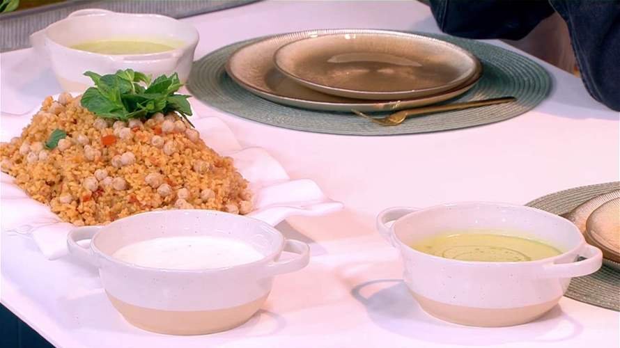 البرغل والبندورة وشوربة الكوسا على طريقة الشيف حنا طويل (فيديو)