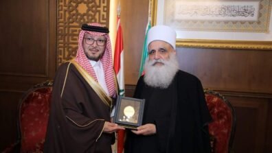 شيخ العقل لطائفة الموحدين الدروز الشيخ سامي أبي المنى إستقبل السفير السعودي لدى لبنان وليد البخاري