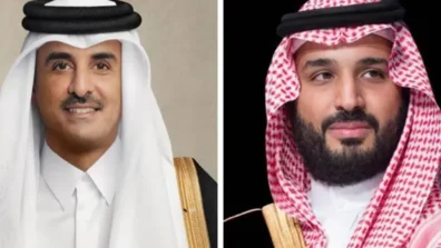 ولي العهد السعودي وأمير قطر يبحثان جهود تحقيق أمن المنطقة