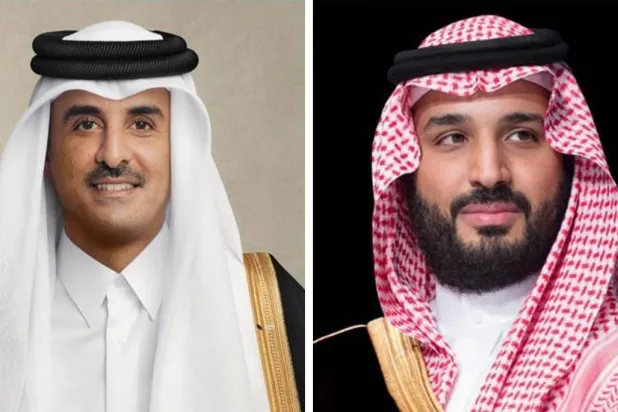 ولي العهد السعودي وأمير قطر يبحثان جهود تحقيق أمن المنطقة