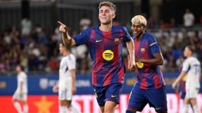 نجم برشلونة يسخر من رئيس ريال مدريد