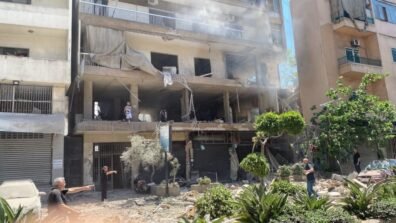 بالفيديو: غارة تستهدف الضاحية الجنوبية لبيروت